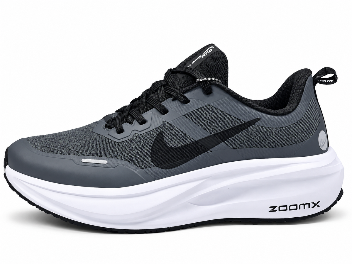 Premium Men’s Running Shoes – Lightweight Cushioned Sports Sneakers | Black & Grey