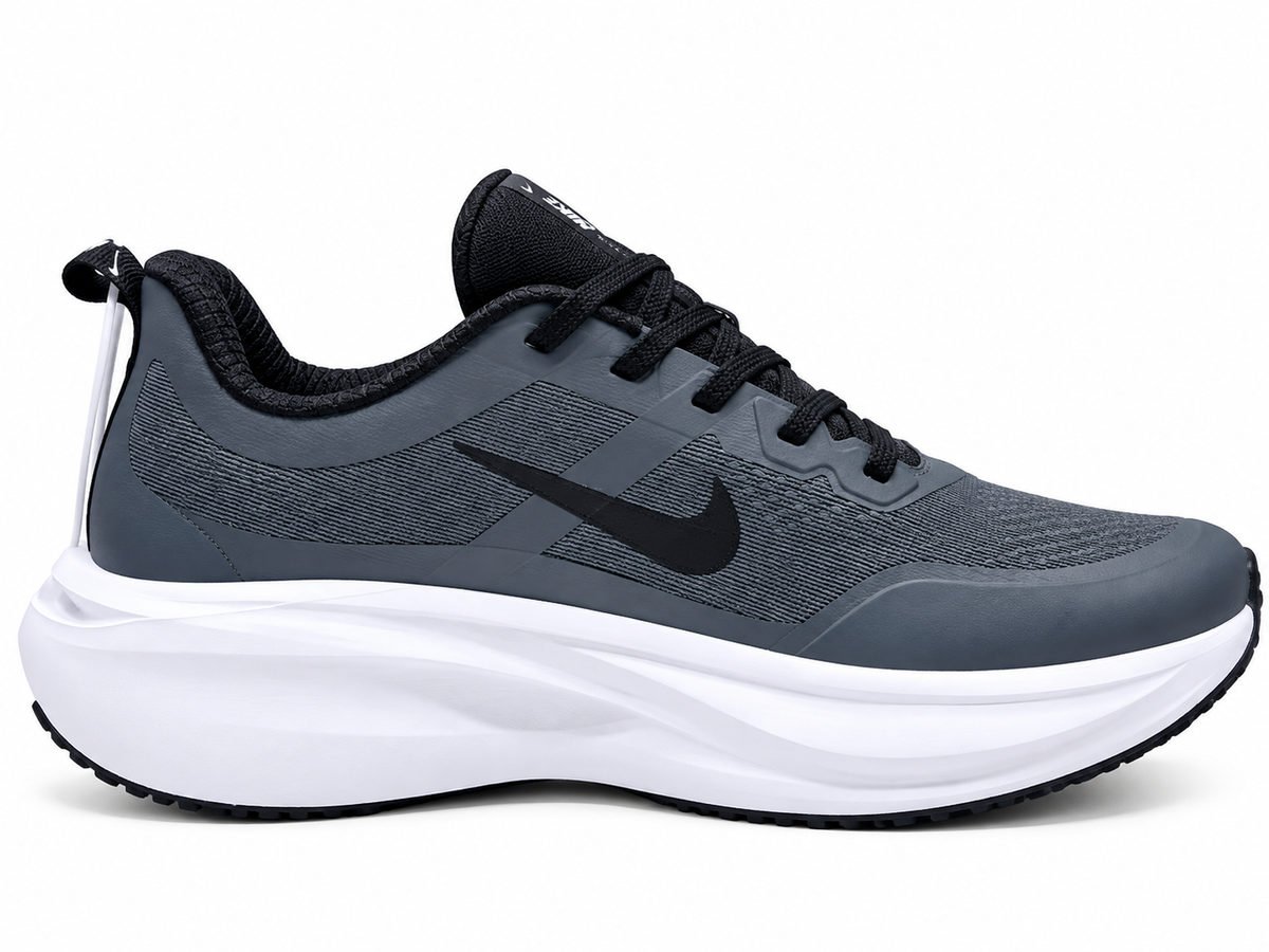 Premium Men’s Running Shoes – Lightweight Cushioned Sports Sneakers | Black & Grey