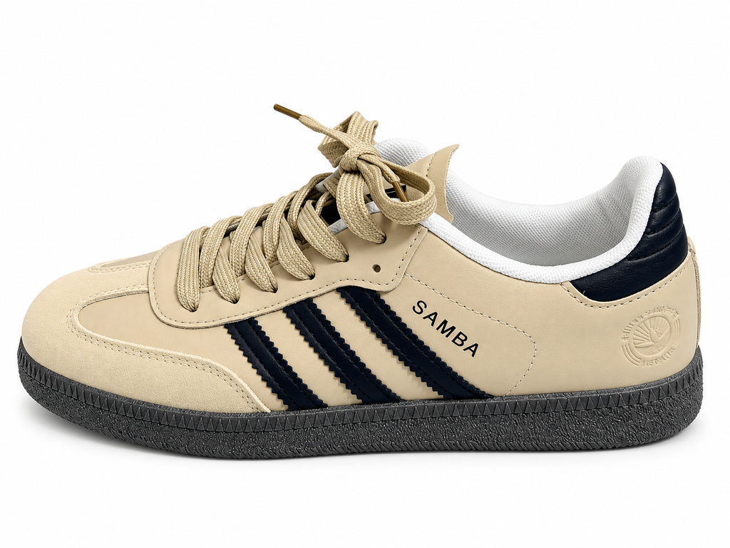 Classic Samba Style Sneakers – Premium Beige Leather Casual Shoes unisex