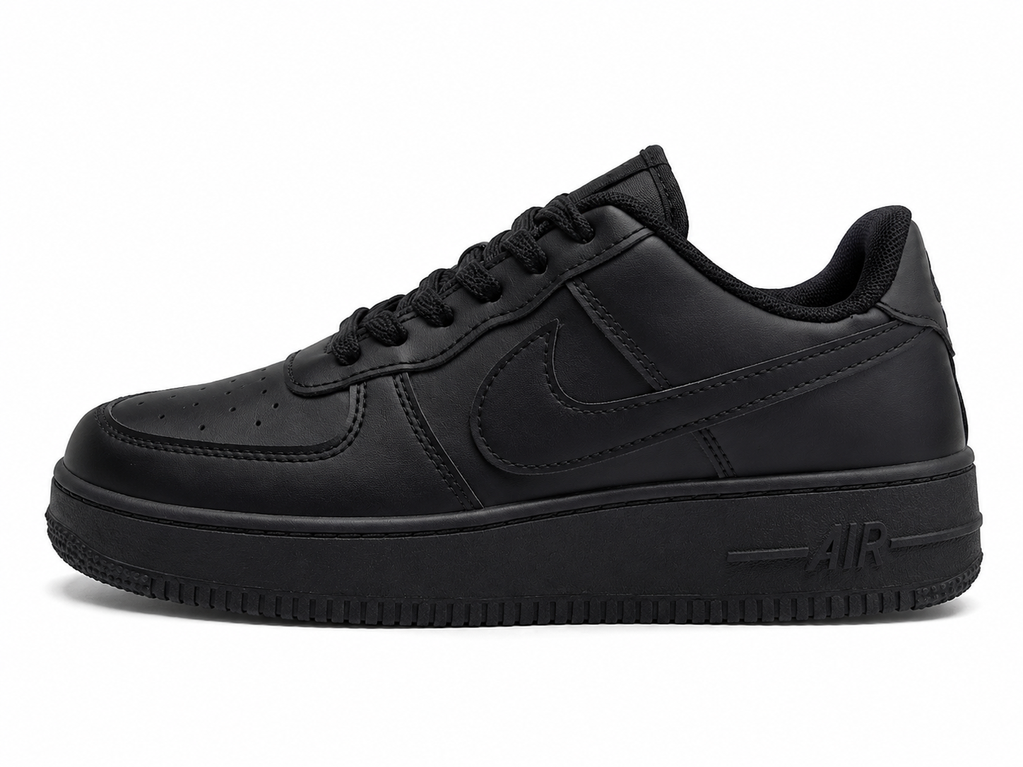 Nike Air Force 1 Style Triple Black Sneakers – Classic Low-Top Casual Shoes