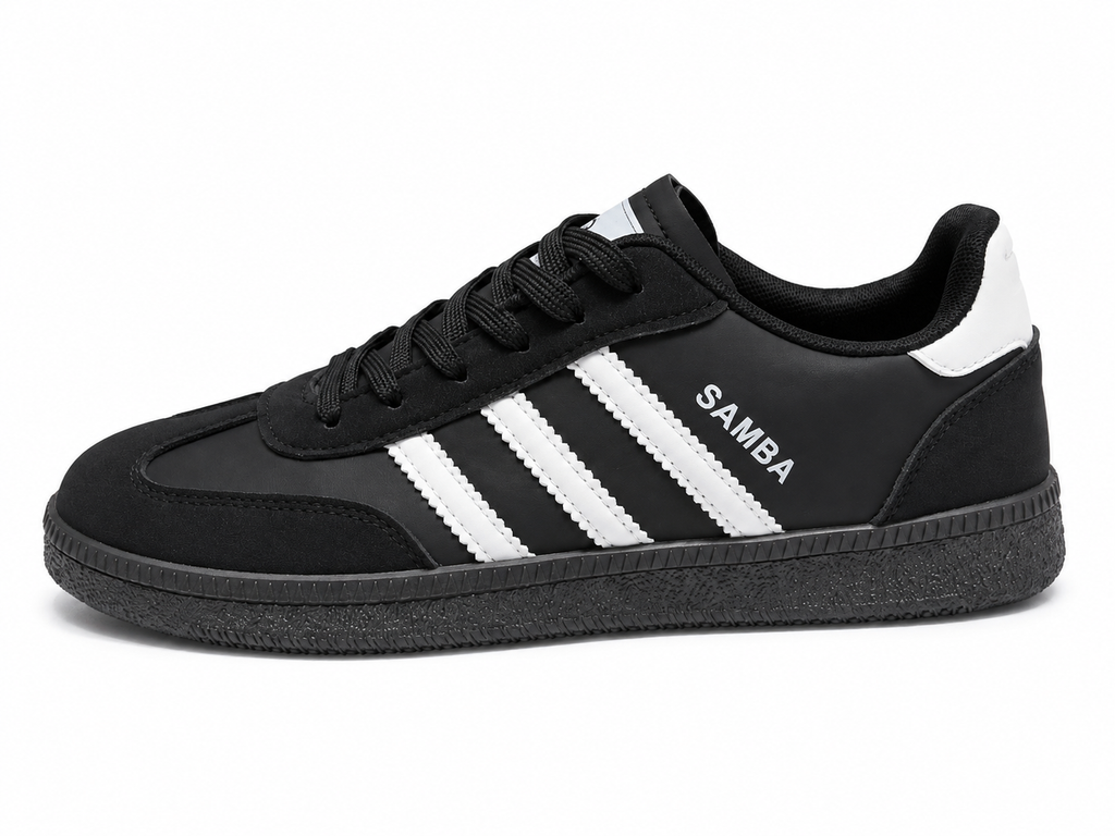 Samba Style Black & White Sneakers | Classic Casual Shoes