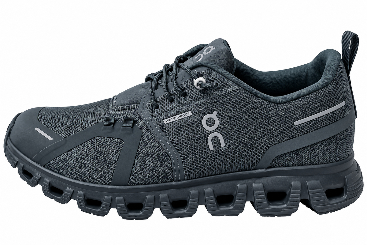 On Cloud Waterproof Running Shoes – Dark Grey | Lightweight Cushioned Sneakers