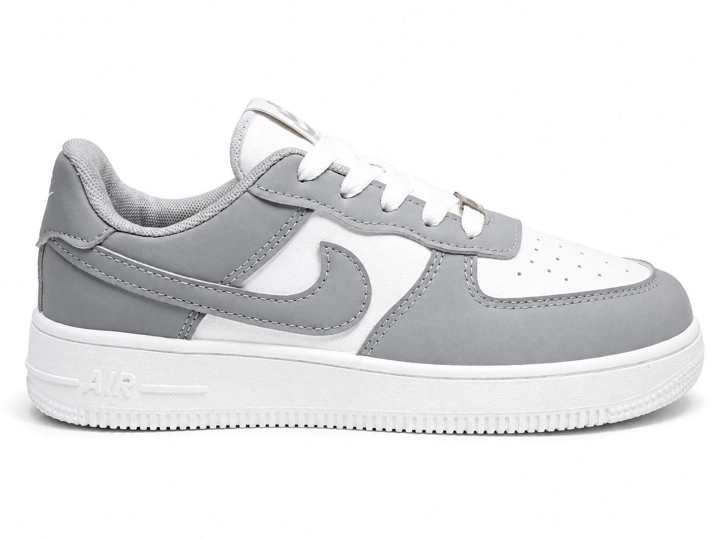 Grey & White Air Style Sneakers – Classic Everyday Casual Shoes