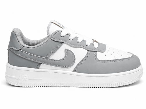 Grey & White Air Style Sneakers – Classic Everyday Casual Shoes