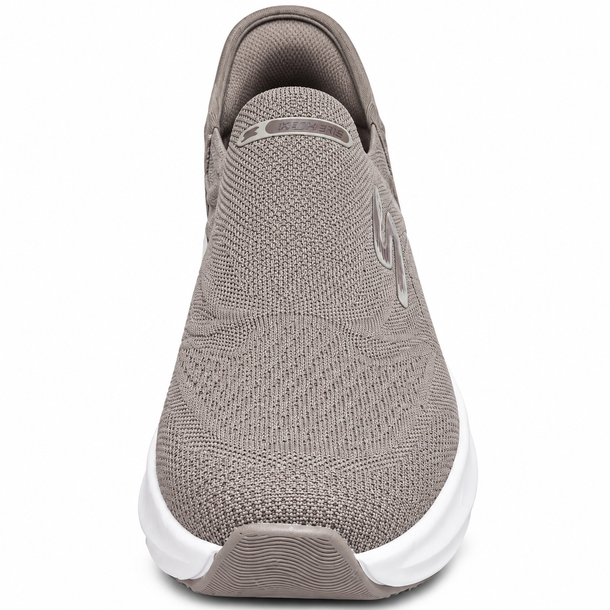 Skeche Slip-ins Carbon-Infused Knit Walking Shoes – Taupe with Hyper Burst Cushioning