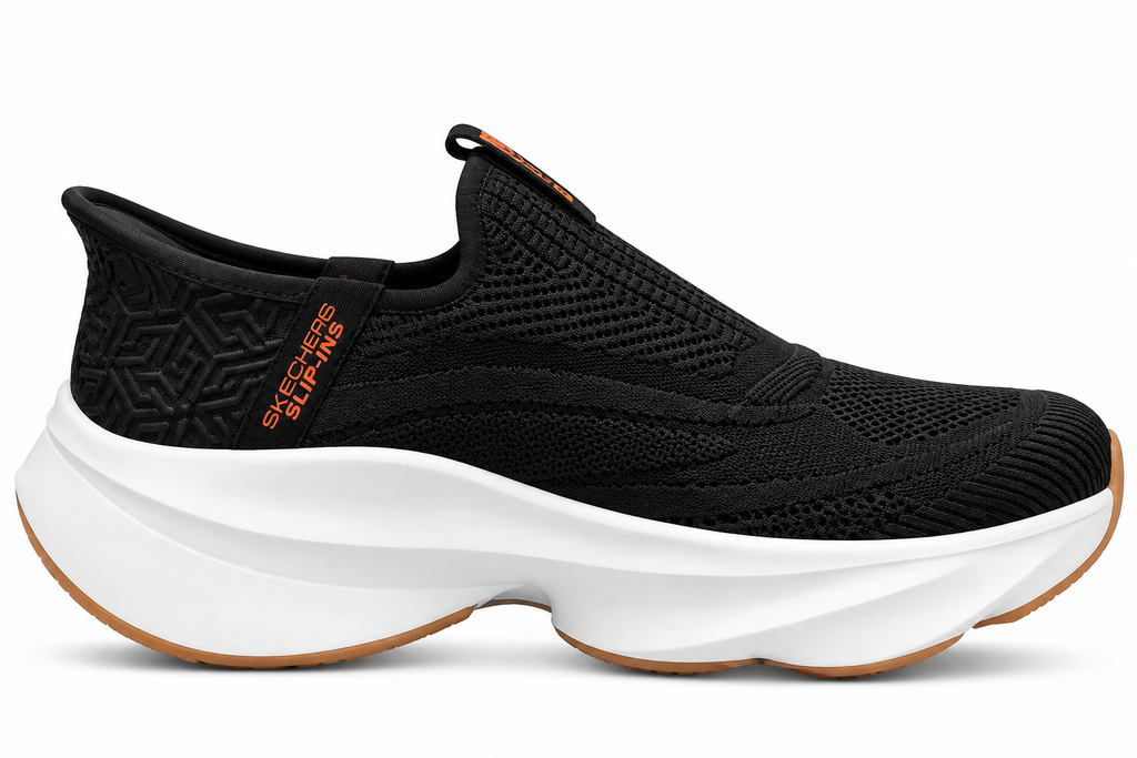 Skechers Men’s Red-Brown Slip-On Sneakers | Lightweight Running & Walking Shoes with Hyper Burst Cushion