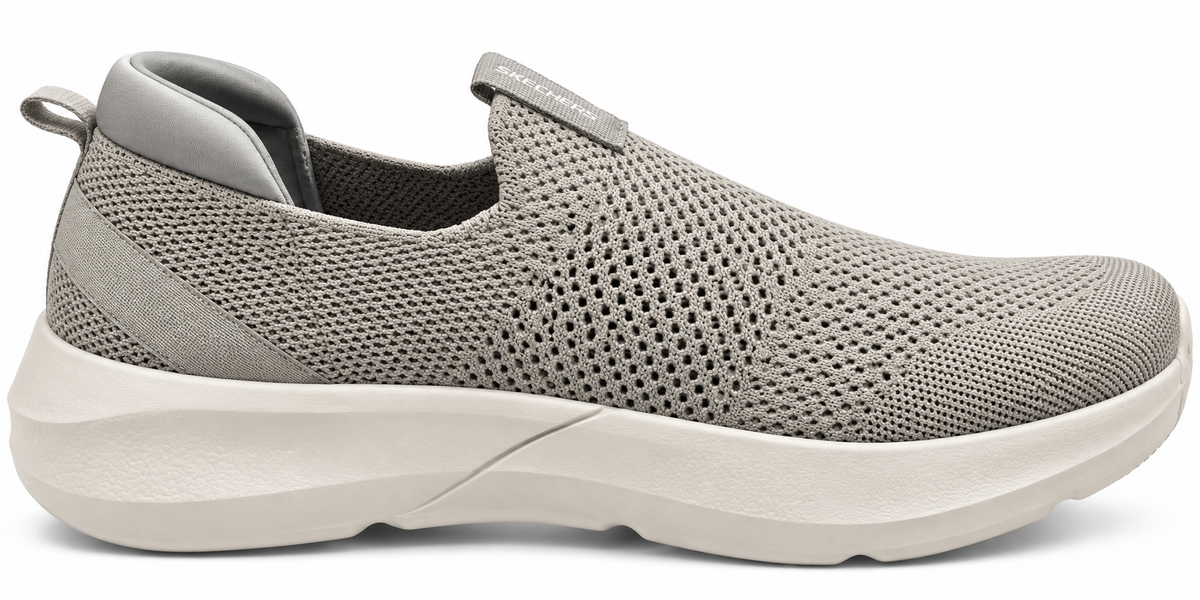 Men's Grey Slip-On Sneakers | Lightweight Breathable Mesh Walking Shoes