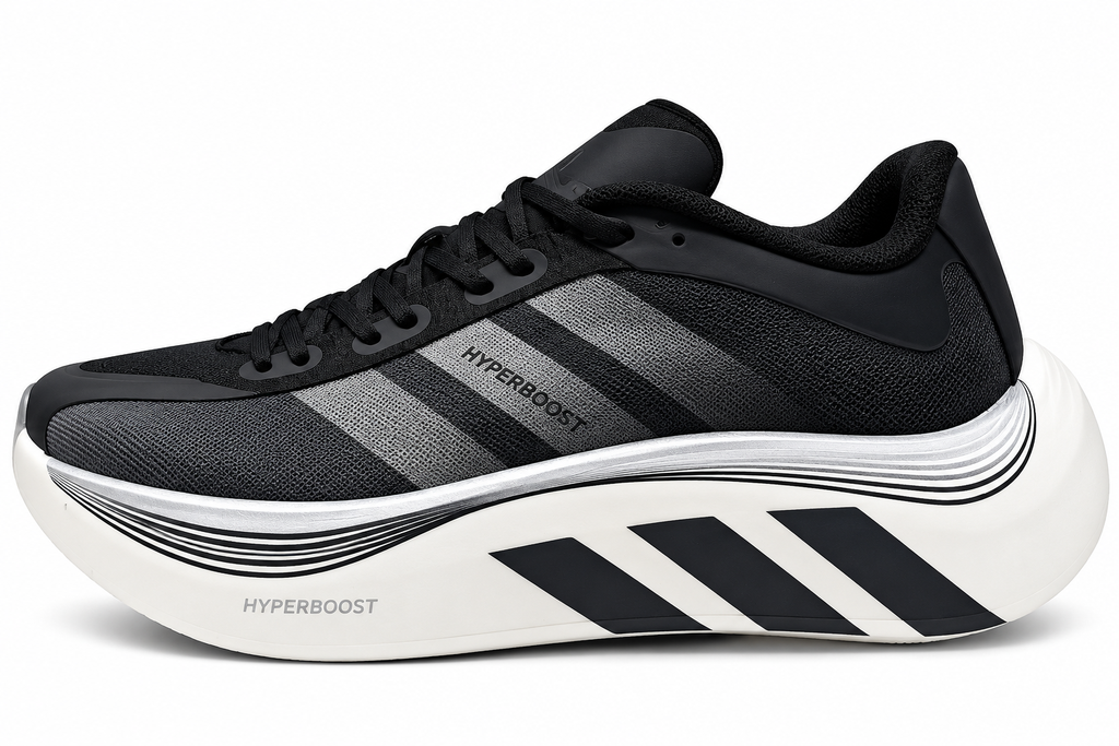 Hyperboost Black & White Chunky Sole Running Sneakers