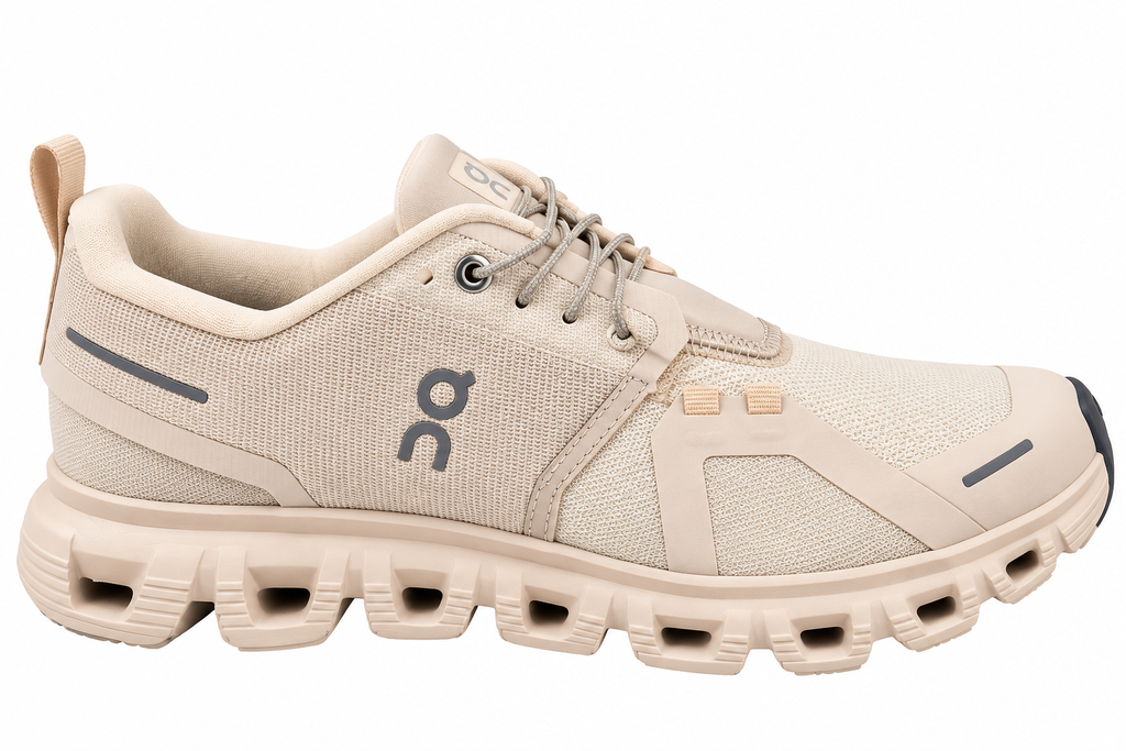 On Cloud Waterproof Running Shoes – Beige | Lightweight Cushioned Sneakers