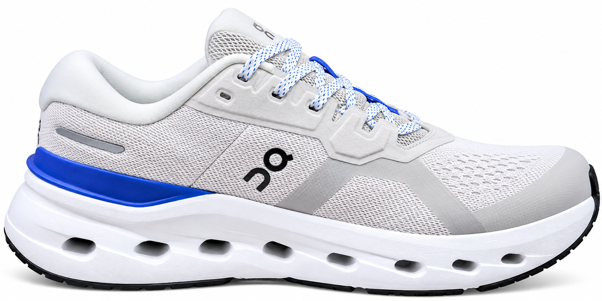 On Men’s White & Blue CloudTec Running Shoes – Mesh Athletic Sneakers