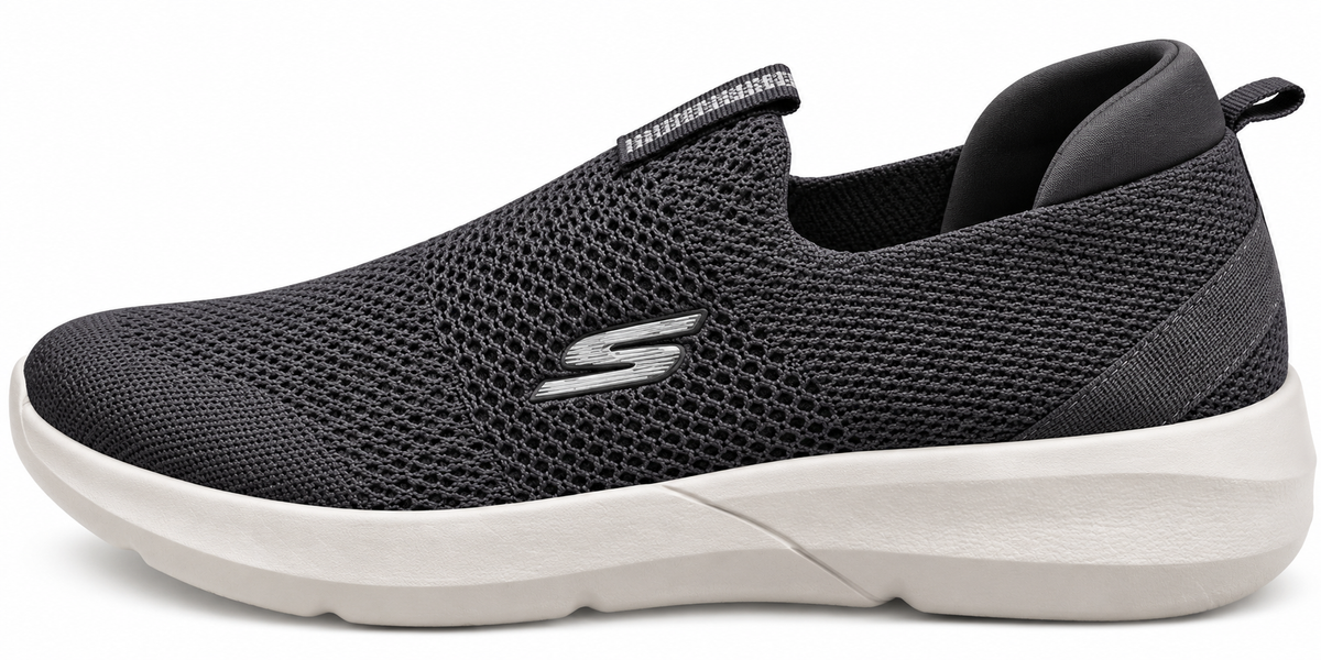 Men's Black Slip-On Sneakers | Lightweight Breathable Mesh Walking Shoes