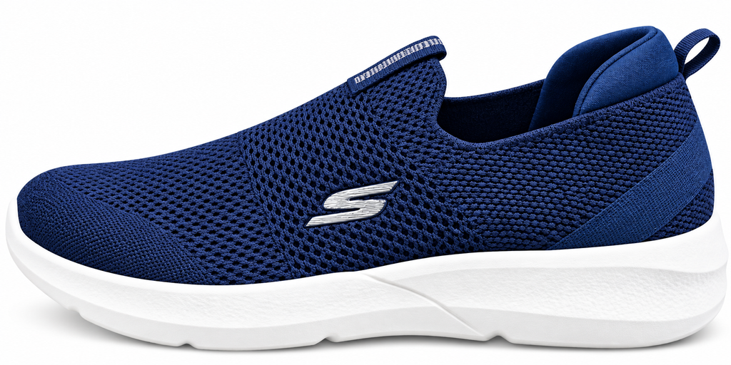 Men's Navy Blue Slip-On Sneakers | Lightweight Breathable Mesh Casual Walking Shoes