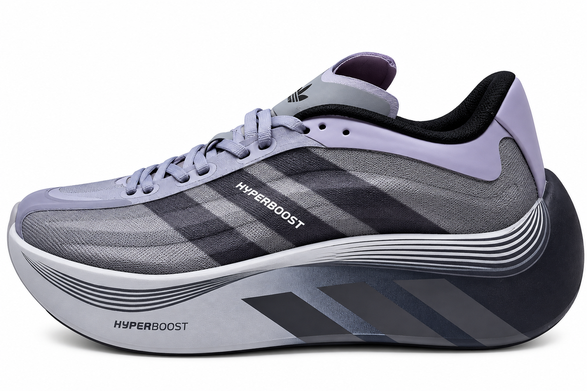 Hyperboost Grey & Black Chunky Sole Running Sneakers