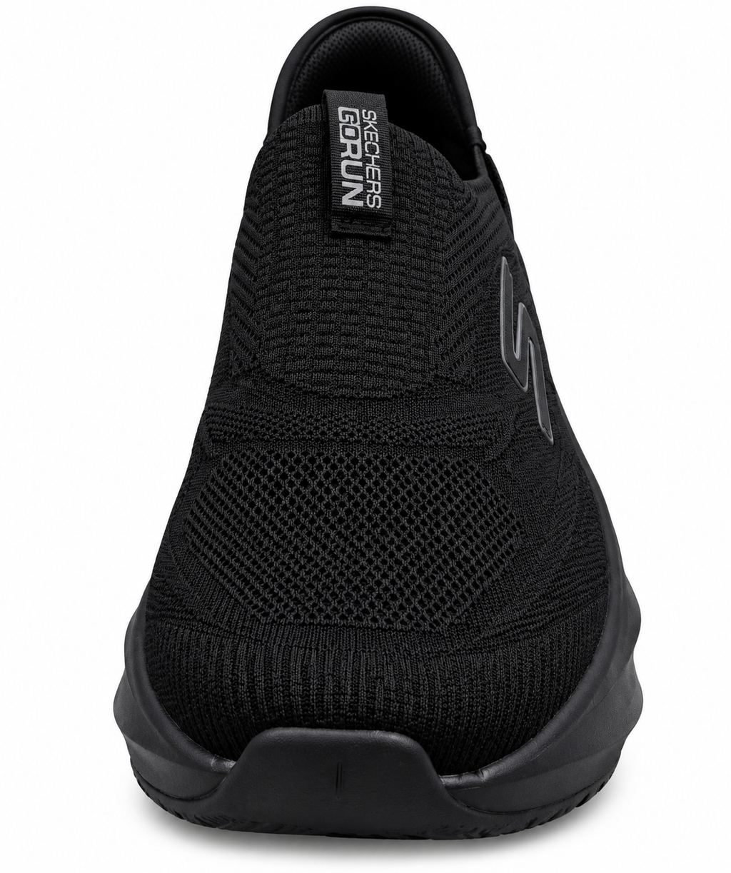 Skechers Men’s Full Black Slip-On Running Shoes | Lightweight & Breathable