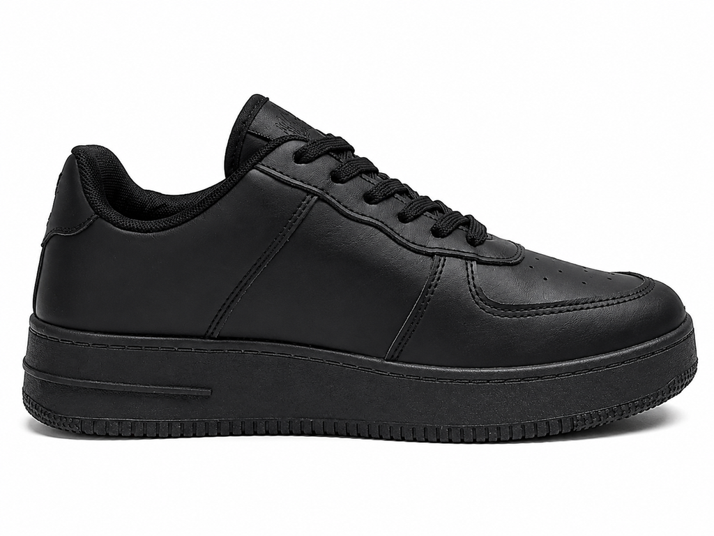 Nike Air Force 1 Style Triple Black Sneakers – Classic Low-Top Casual Shoes