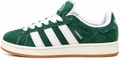 Green Suede Retro Sneakers with White Stripes | Classic Casual Streetwear Shoes