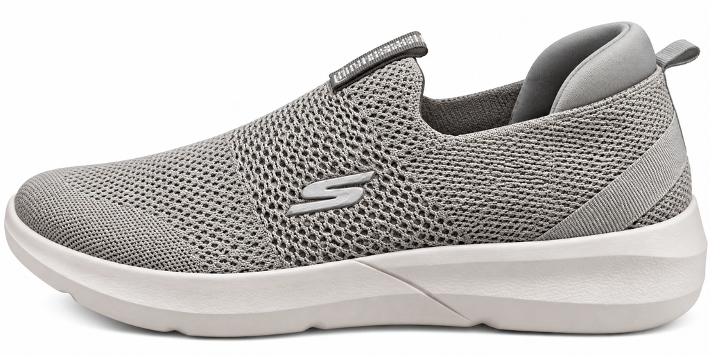 Men's Grey Slip-On Sneakers | Lightweight Breathable Mesh Walking Shoes
