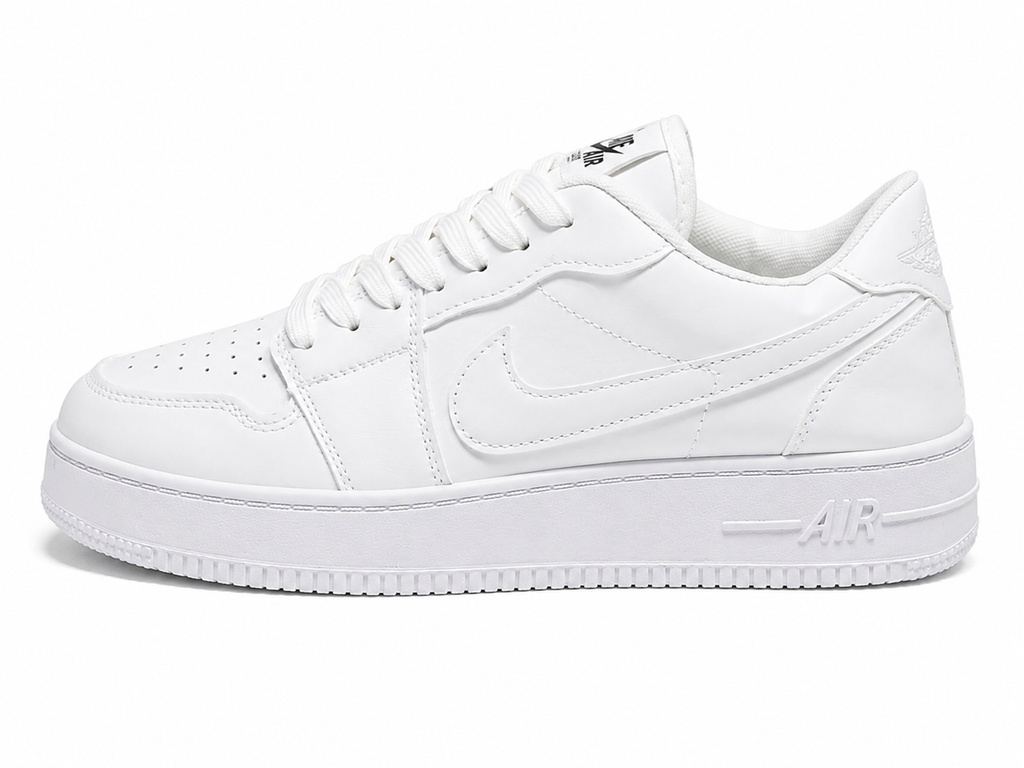 Nike Air Force 1 Style Triple White Sneakers – Classic Low-Top Casual Shoes