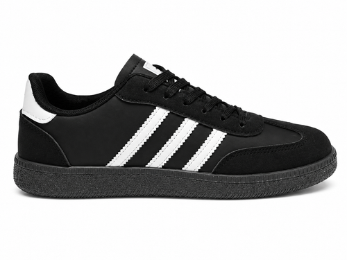 Black & White Retro Sneakers – Classic Low-Top Casual Trainers"