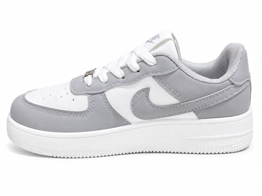 Grey & White Air Style Sneakers – Classic Everyday Casual Shoes