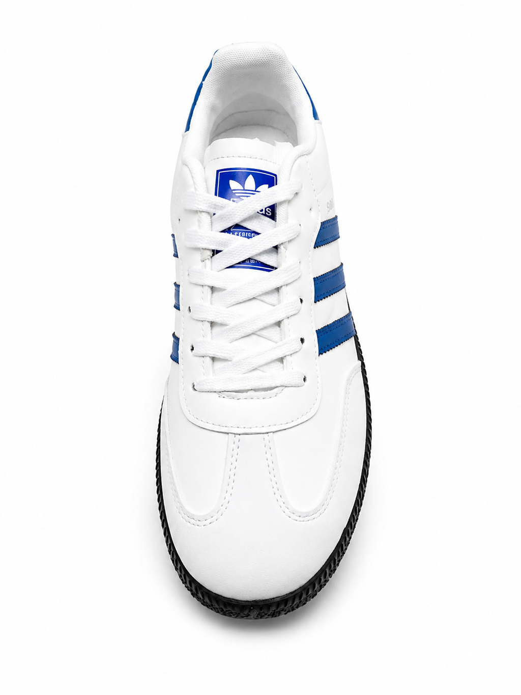 White & Blue Samba Style Sneakers – Classic Casual Shoes
