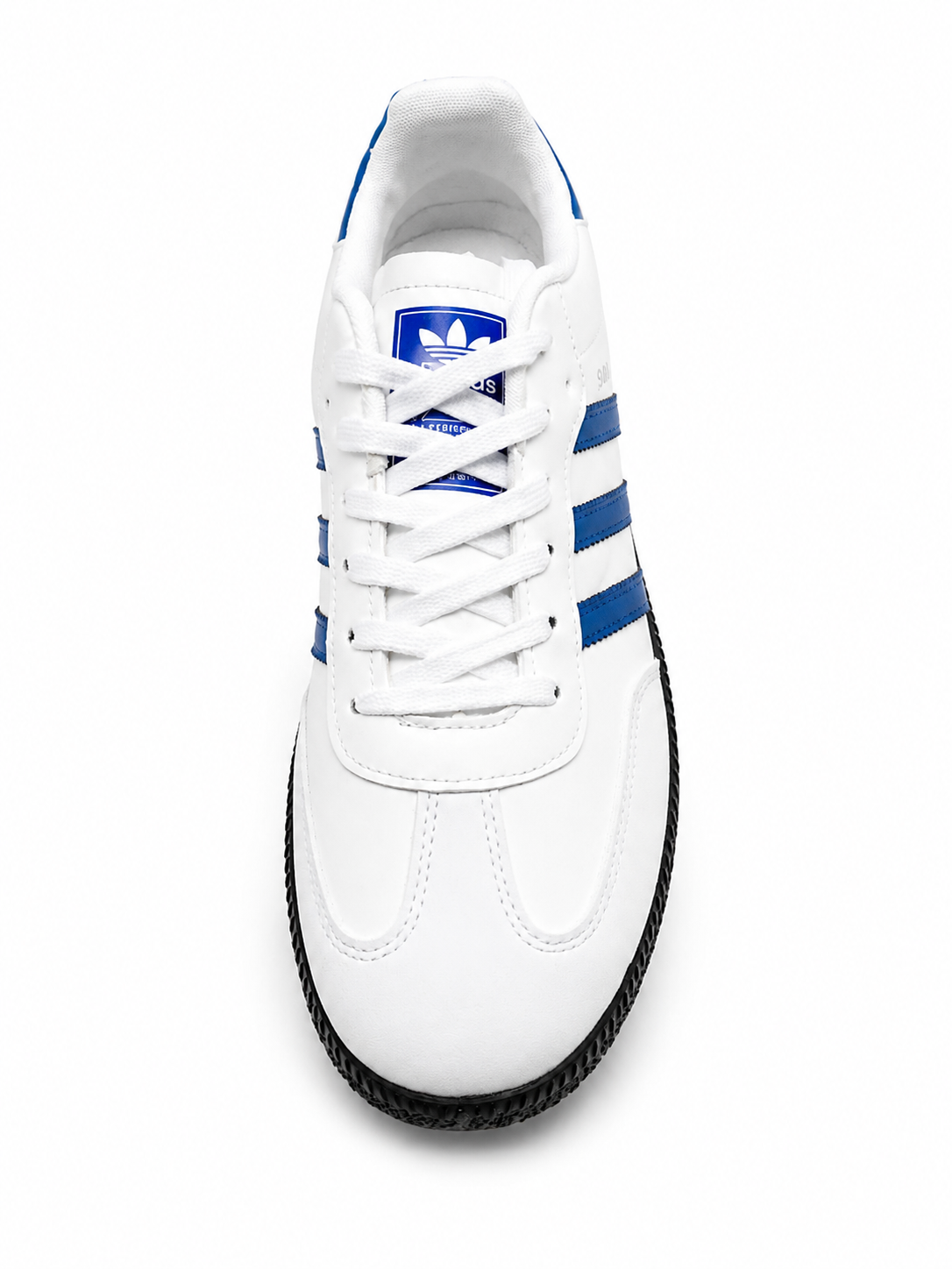 White & Blue Samba Style Sneakers – Classic Casual Shoes