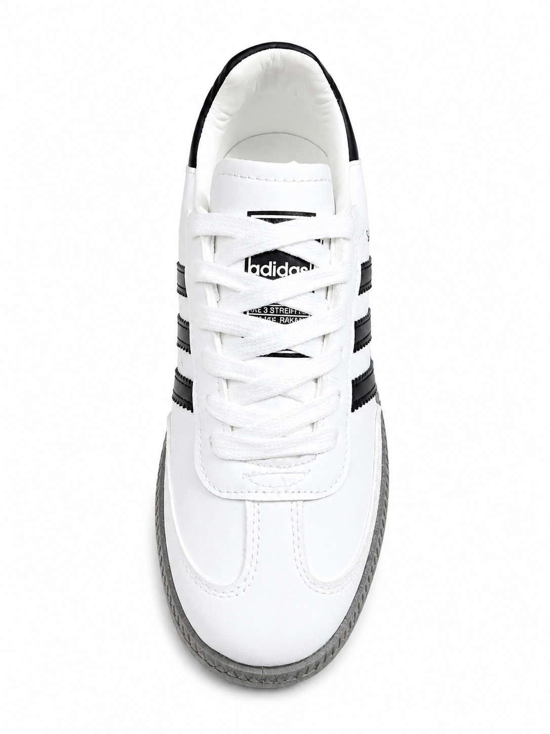 White & Black Samba Style Sneakers – Classic Streetwear Casual Shoes