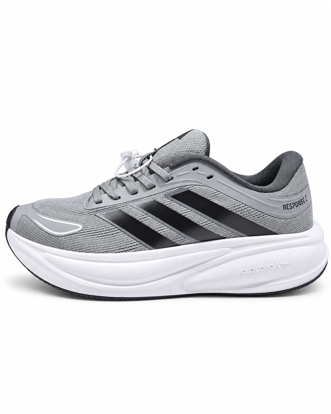 Adi Response 2 Grey & Black Running Shoes – Cloudfoam+ Cushioning