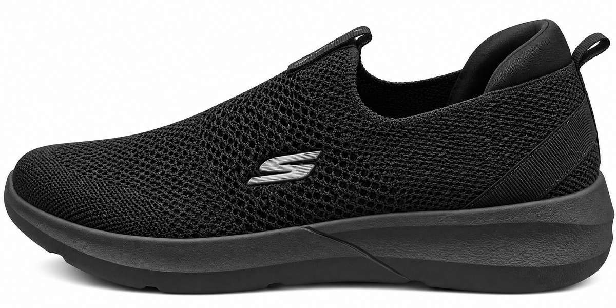 Men's Black Slip-On Sneakers | Lightweight Breathable Mesh Walking Shoes
