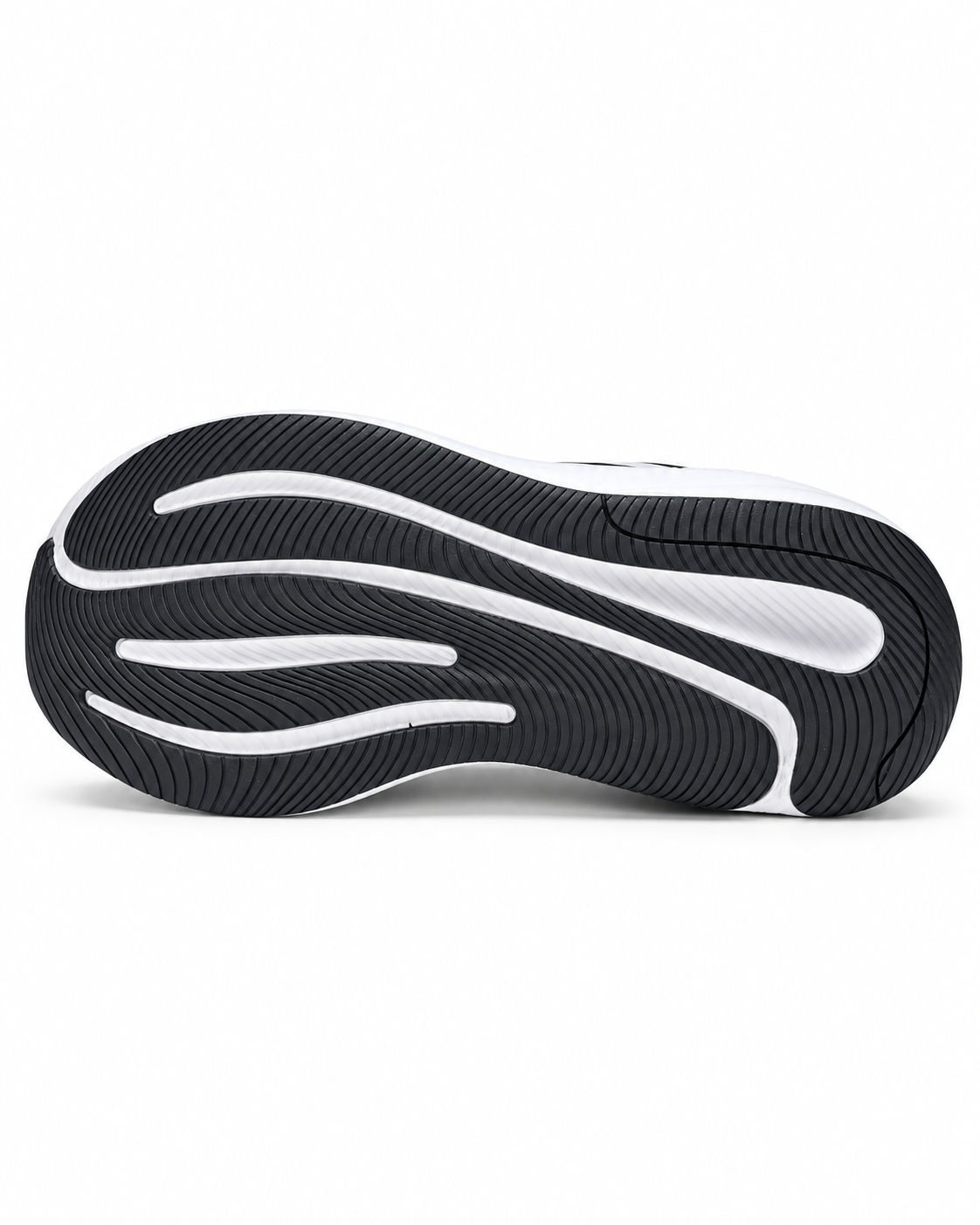 Men’s White & Black Mesh Lace-Up Running Shoes – Cushioned Sole