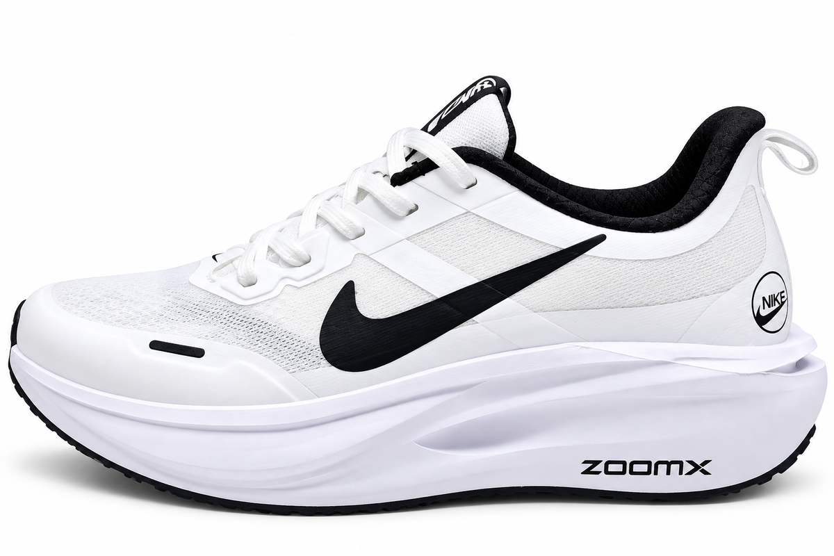 Nik ZoomX Black & White Cushioned Running Shoes