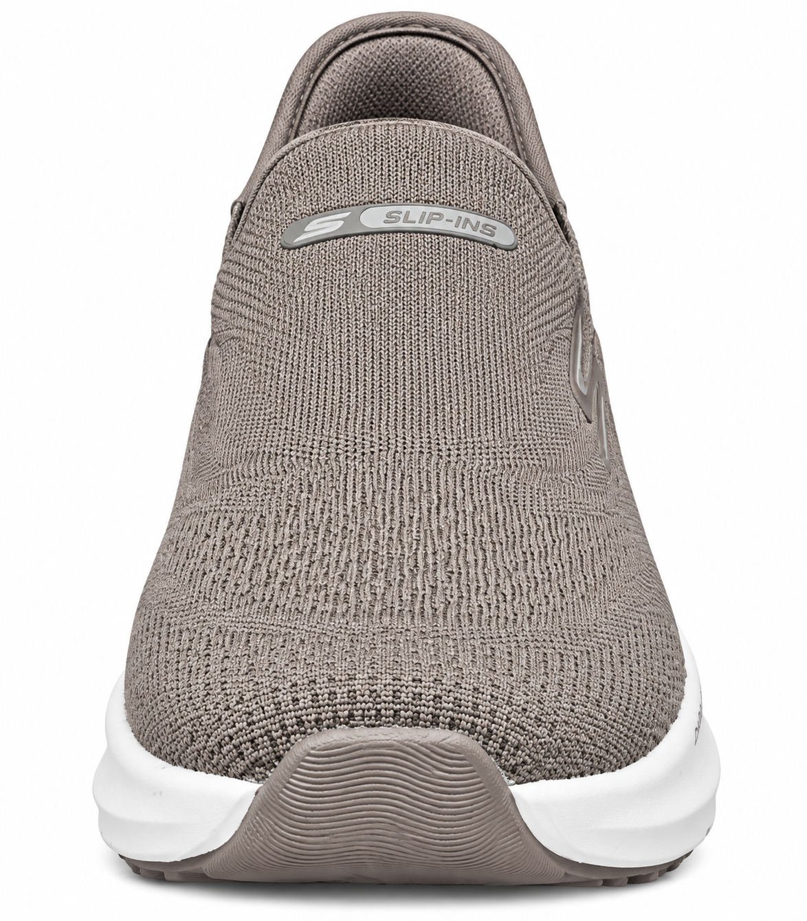 Skeche Slip-ins Carbon-Infused Knit Walking Shoes – Taupe with Hyper Burst Sole