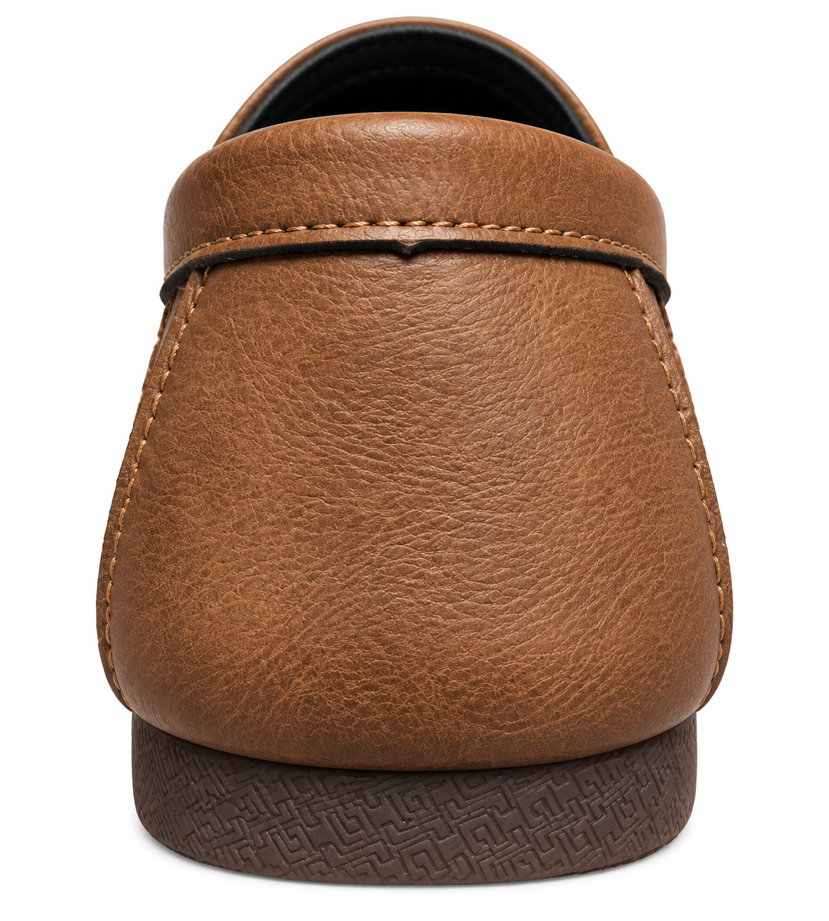 Men’s Brown Perforated Loafers with Metal Accent
