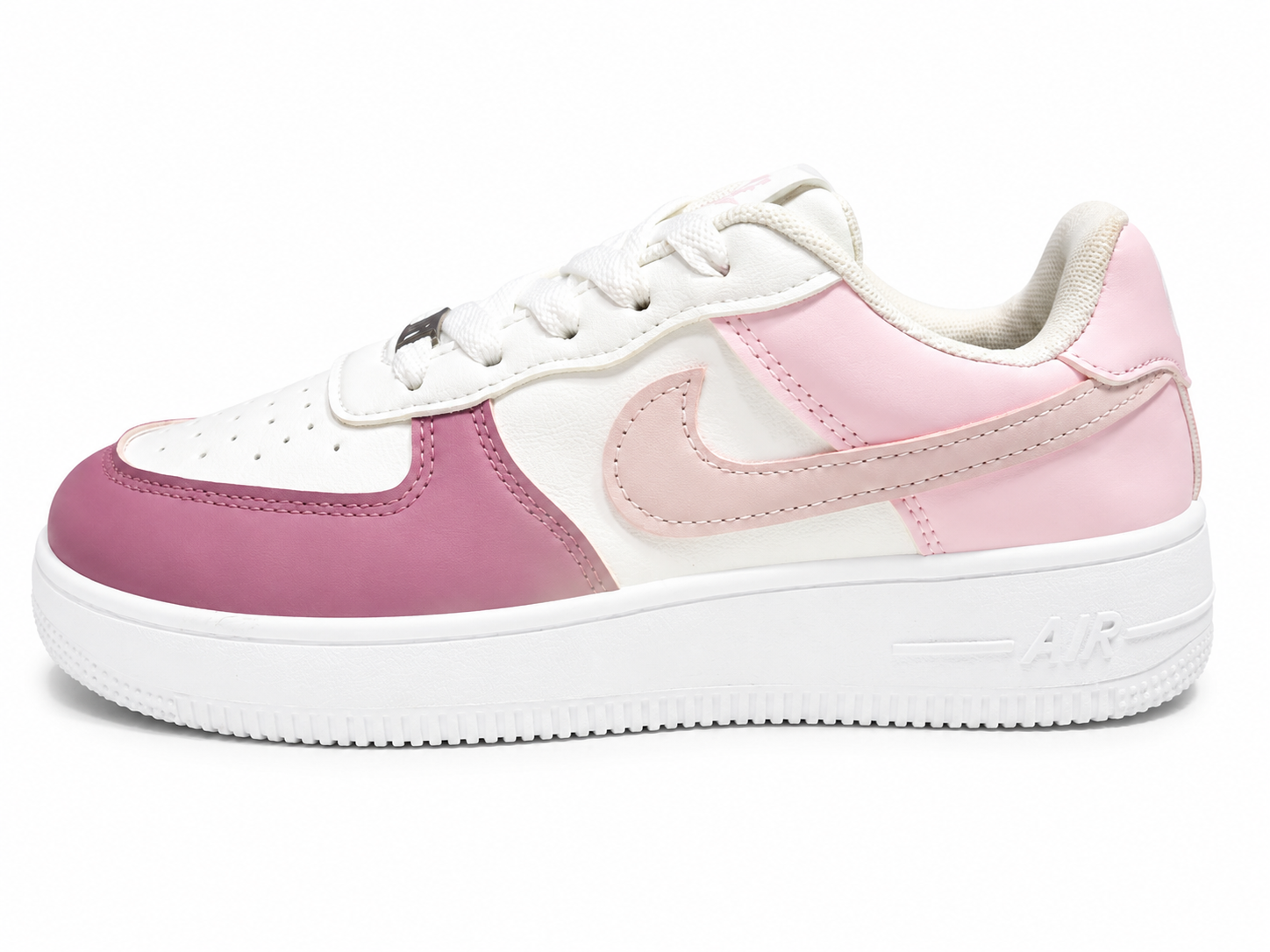 Rose Pink & White Top Sneakers – Stylish Casual Everyday Shoes
