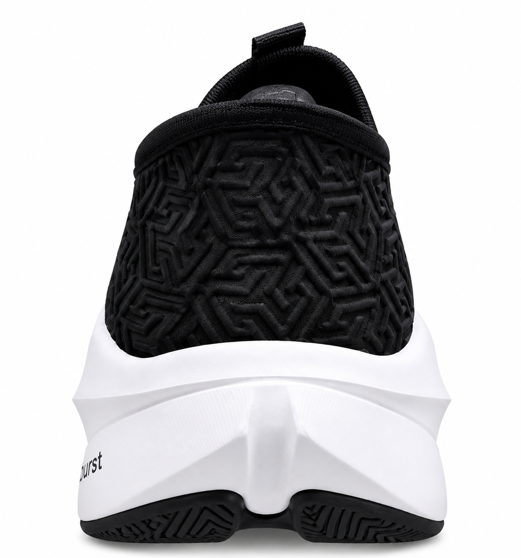 Men’s Lightweight Slip-On Sneakers – Black Breathable Knit Walking Shoes with Cushioned Sole