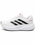 Men’s White & Black Mesh Lace-Up Running Shoes – Cushioned Sole