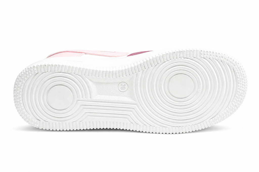 Rose Pink & White Top Sneakers – Stylish Casual Everyday Shoes