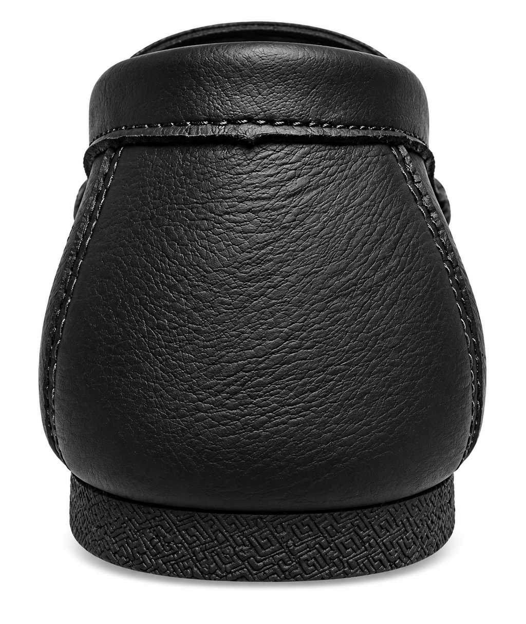 Men’s Black Perforated Loafers with Metal Accent