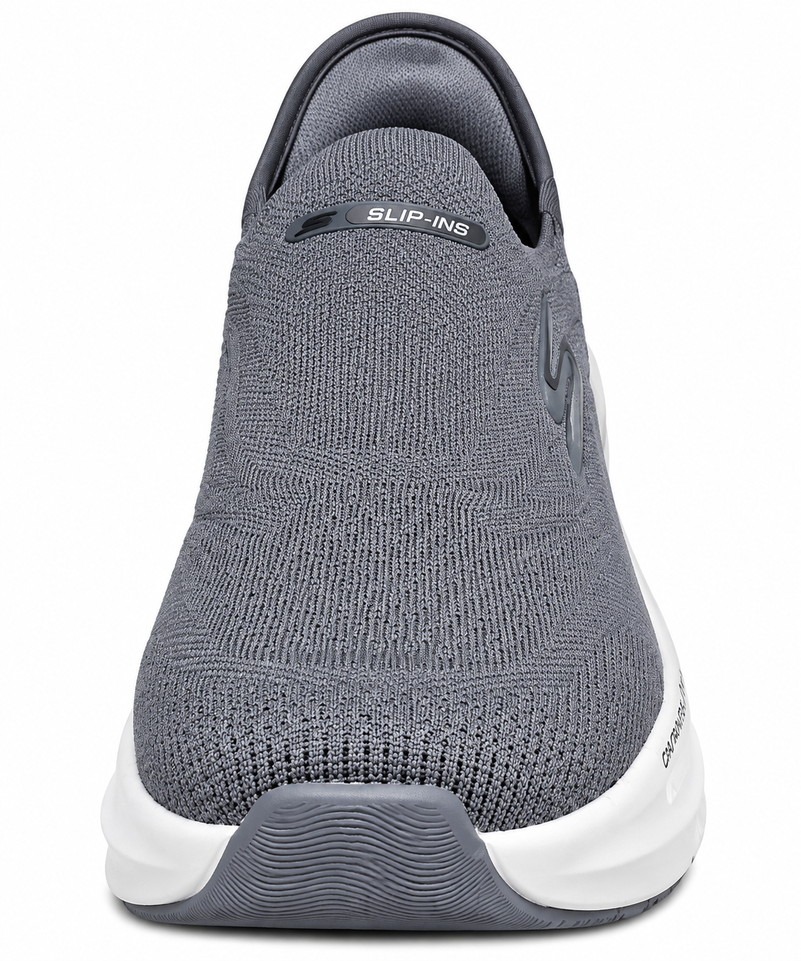 Skeche Slip-ins Carbon-Infused Knit Walking Shoes – Charcoal Gray with Hyper Burst Sole