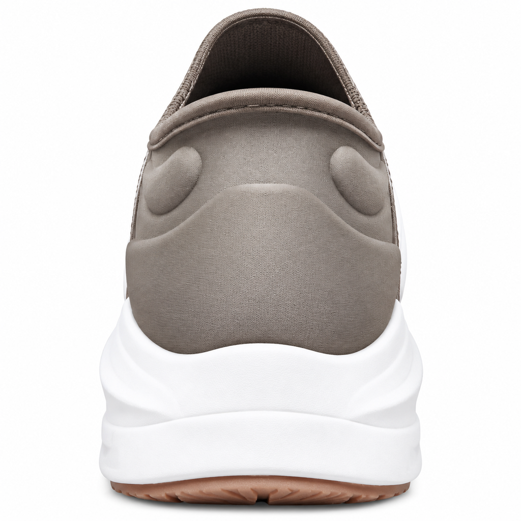 Skeche Slip-ins Carbon-Infused Knit Walking Shoes – Taupe with Hyper Burst Sole