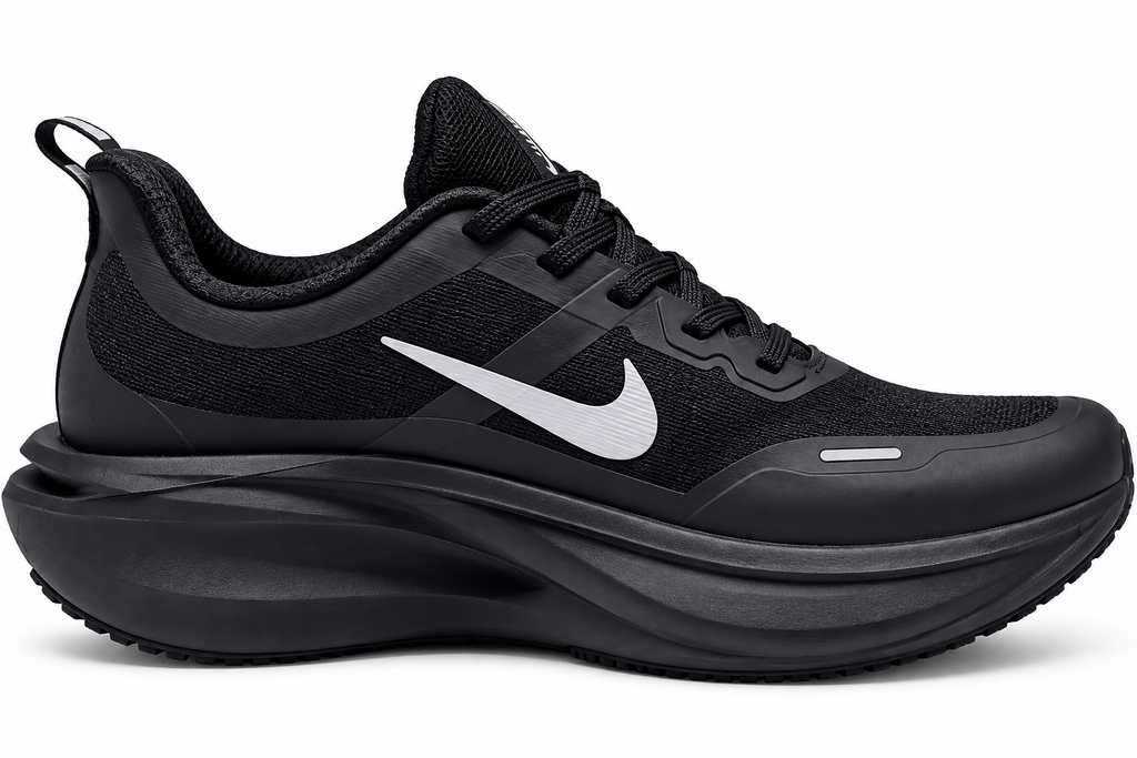 Nik ZoomX Black & White Running Shoes – Chunky Sole Athletic Sneakers
