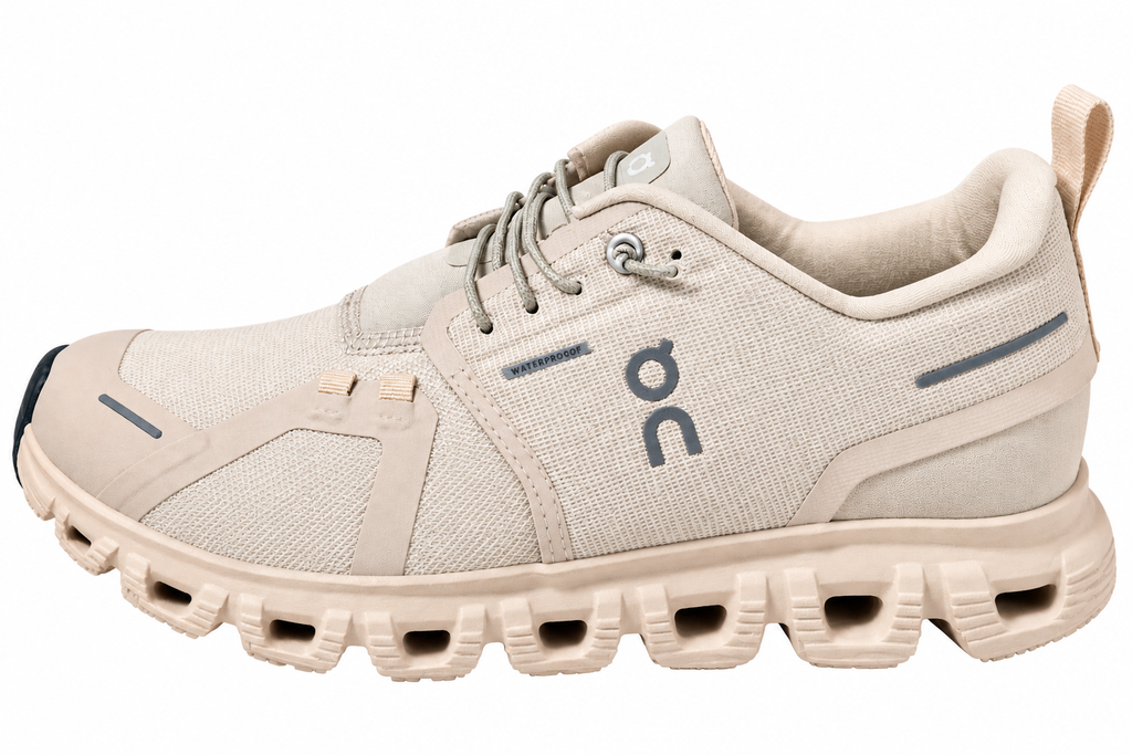 On Cloud Waterproof Running Shoes – Beige | Lightweight Cushioned Sneakers